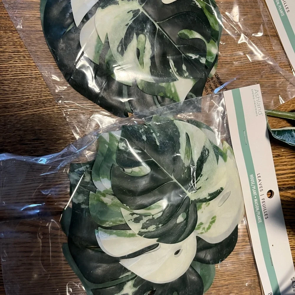 FAUX MONSTERA AND ALOCASIA LEAVES FOR DECOR